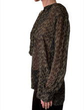Load image into Gallery viewer, Tuxedo Leopard Blouse