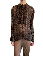 Load image into Gallery viewer, Tuxedo Leopard Blouse