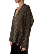 Load image into Gallery viewer, Capri Leopard Chiffon Shirt
