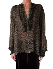 Load image into Gallery viewer, Tuxedo Leopard Blouse
