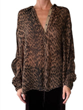 Load image into Gallery viewer, Capri Leopard Chiffon Shirt
